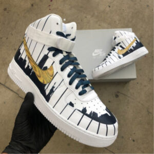BLACK WHITE YELLOW CUSTOM AIR FORCE 1 MID