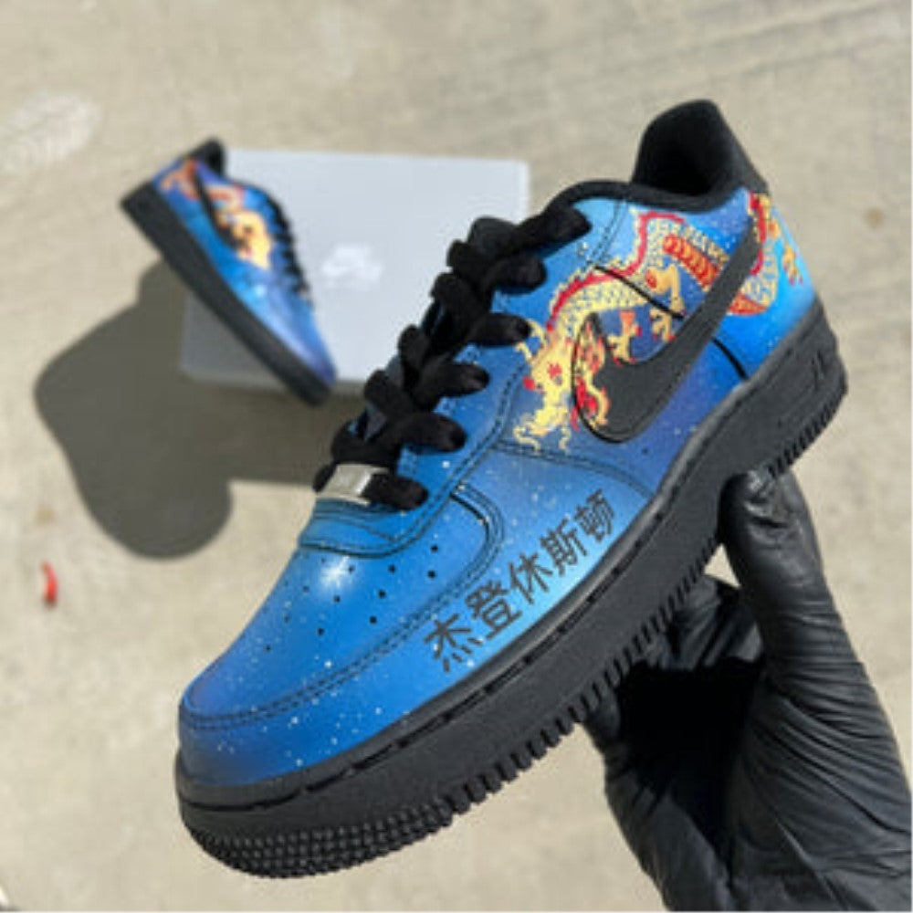 BLUE CHINESE DRAGON CUSTOM AIR FORCE 1