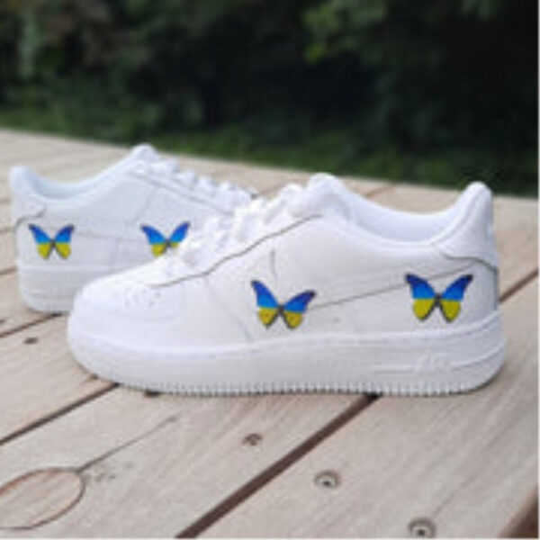 UKRAINE BLUE YELLOW BUTTERFLY CUSTOM AIR FORCE 1 - Image 9