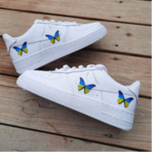 UKRAINE BLUE YELLOW BUTTERFLY CUSTOM AIR FORCE 1 - Image 5