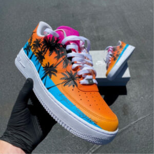 MIAMI ISLAND ORANGE BLUE CUSTOM AIR FORCE 1