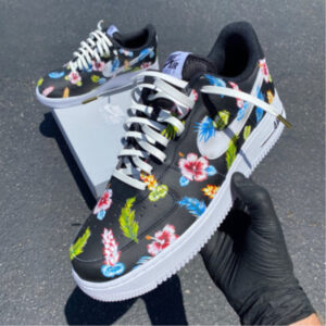 BLACK FLOWERS CUSTOM AIR FORCE 1