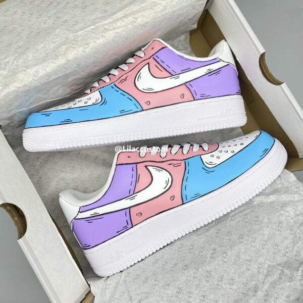 Nike Air Force 1 Cartoon Purple Pink Blue Custom