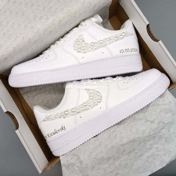 Nike Air Force 1 Wedding Shoes Pearl Custom