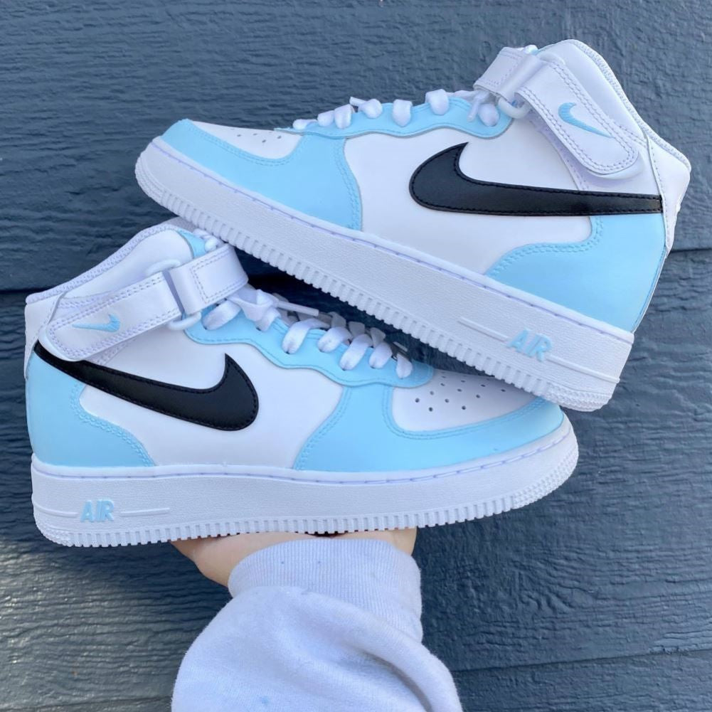 BLUE BLACK MID CUSTOM AIR FORCE 1 - Image 4