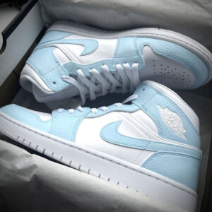 BABY BLUE SMOOTH CUSTOM AIR JORDAN 1