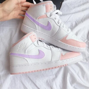 BABY PINK PURPLE CUSTOM AIR JORDAN 1
