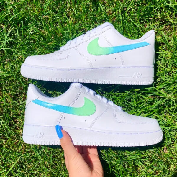 Custom Air Force 1 Green Blue Ombre ???