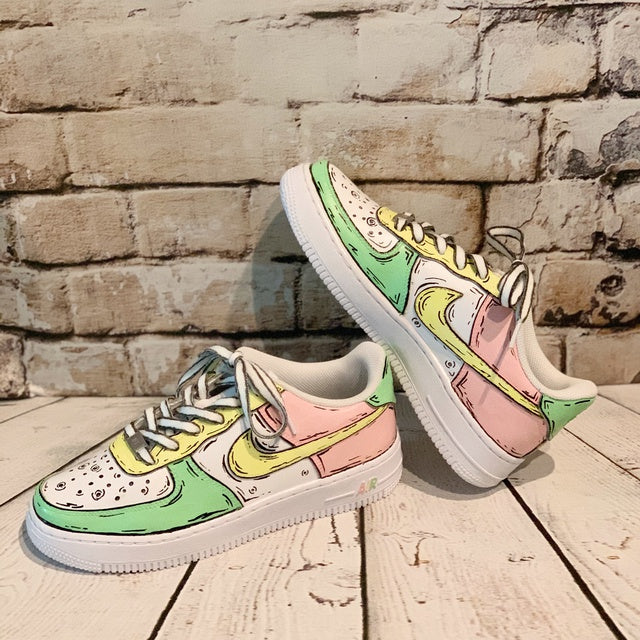 Custom Air Force 1 Pastel Cartoon Cuteness ?????