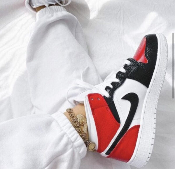 BLACK RED CUSTOM AIR JORDAN 1 - Image 2