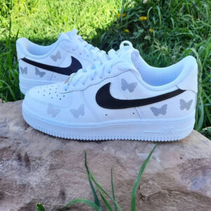 BLACK SILVER BUTTERFLY CUSTOM AIR FORCE 1