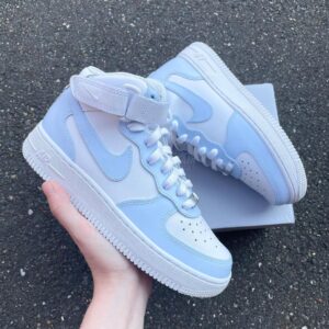Custom Air Force 1 Mid Baby Blue
