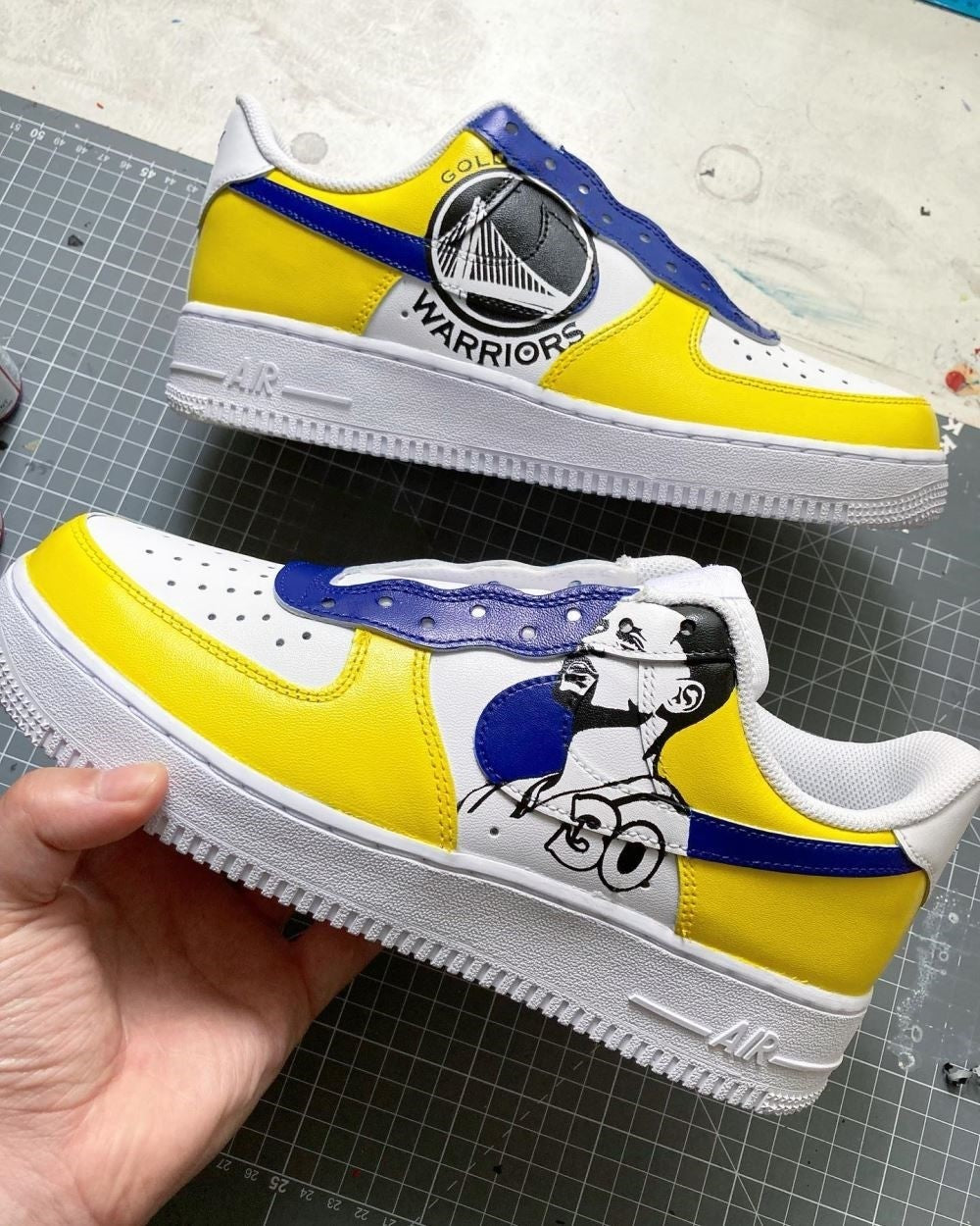 STEPHEN CURRY WARRIORS CUSTOM AIR FORCE 1