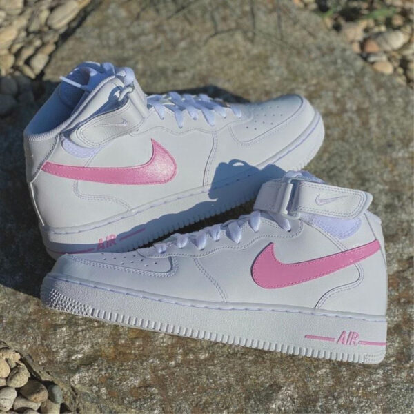PINK SWOOSH CUSTOM AIR FORCE 1 MID - Image 2