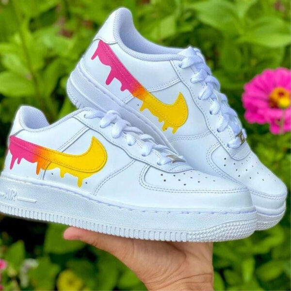 YELLOW PINK DRIP CUSTOM AIR FORCE 1 - Image 2