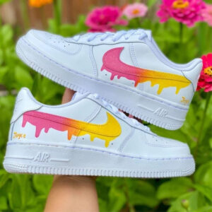 PINK YELLOW DRIP CUSTOM AIR FORCE 1