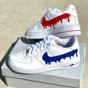 RED BLUE DRIP CUSTOM AIR FORCE 1