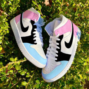 Custom Air Jordan 1 Blue Pink Black Colorblock??