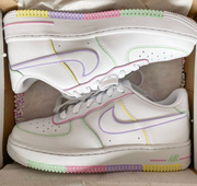 Custom Air Force 1'S Colorful Swoosh