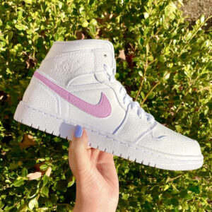 Custom Air Jordan 1 Mid Baby Pink Swoosh ?