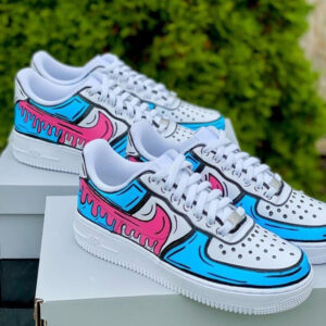BLUE PINK DRIP CUSTOM AIR FORCE 1