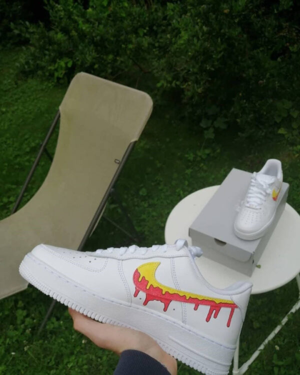 YELLOW ORANGE DRIP CUSTOM AIR FORCE 1 - Image 5