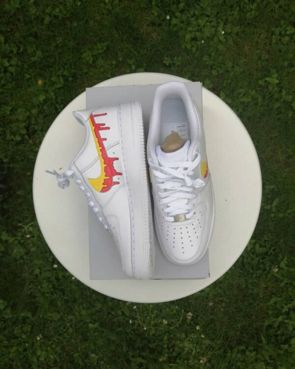 YELLOW ORANGE DRIP CUSTOM AIR FORCE 1 - Image 3