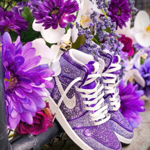 PURPLE DIAMOND WEDDING SHOES CUSTOM AIR JORDAN 1