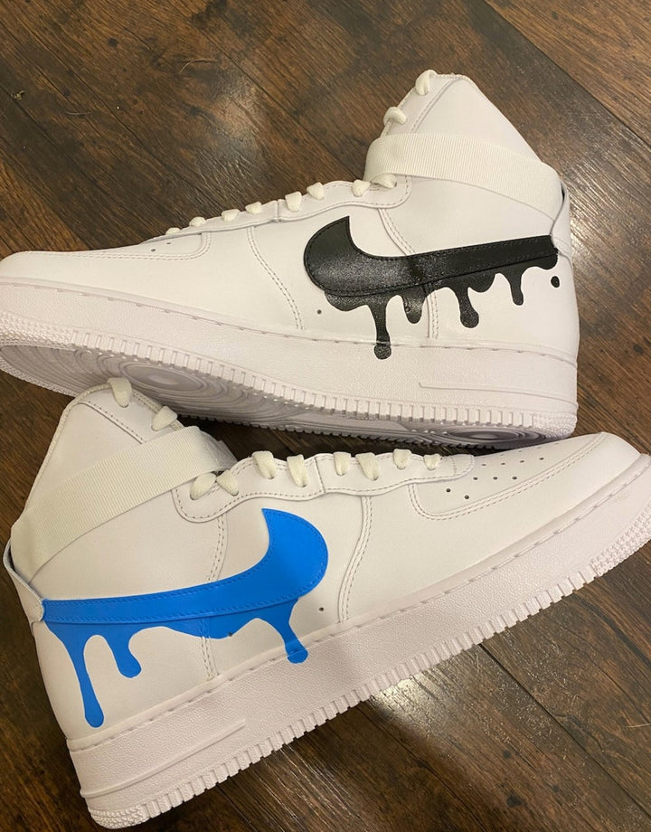 BLUE BLACK DRIP CUSTOM AIR FORCE 1 HIGH - Image 4