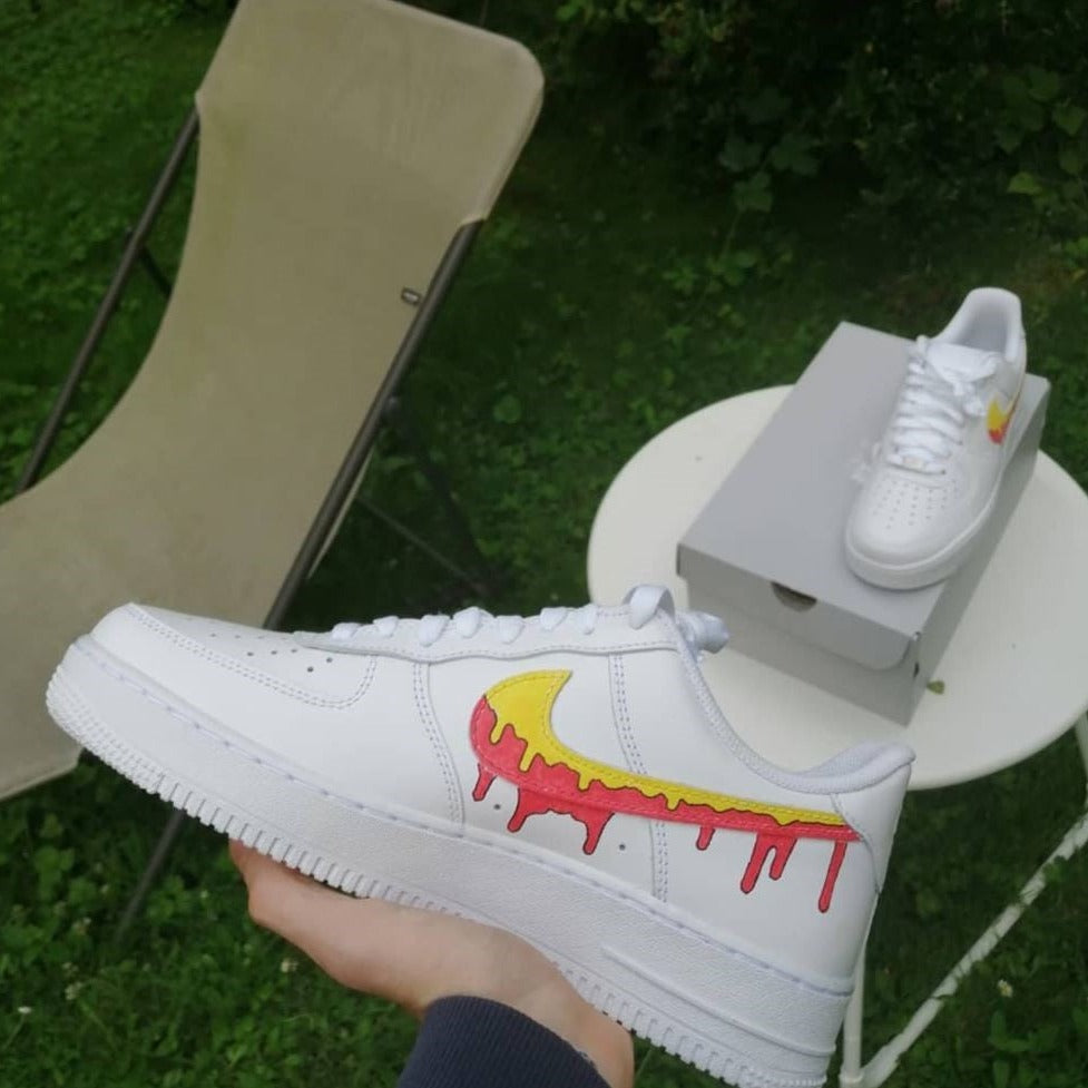 YELLOW PINK DRIP CUSTOM AIR FORCE 1