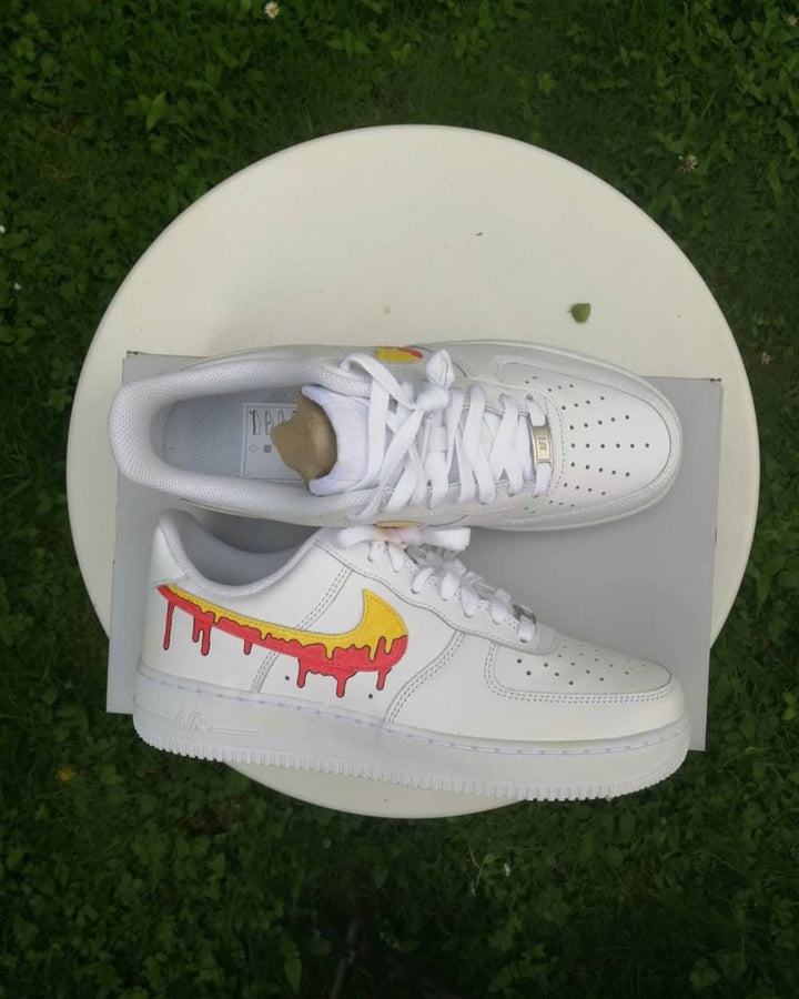 YELLOW PINK DRIP CUSTOM AIR FORCE 1 - Image 8