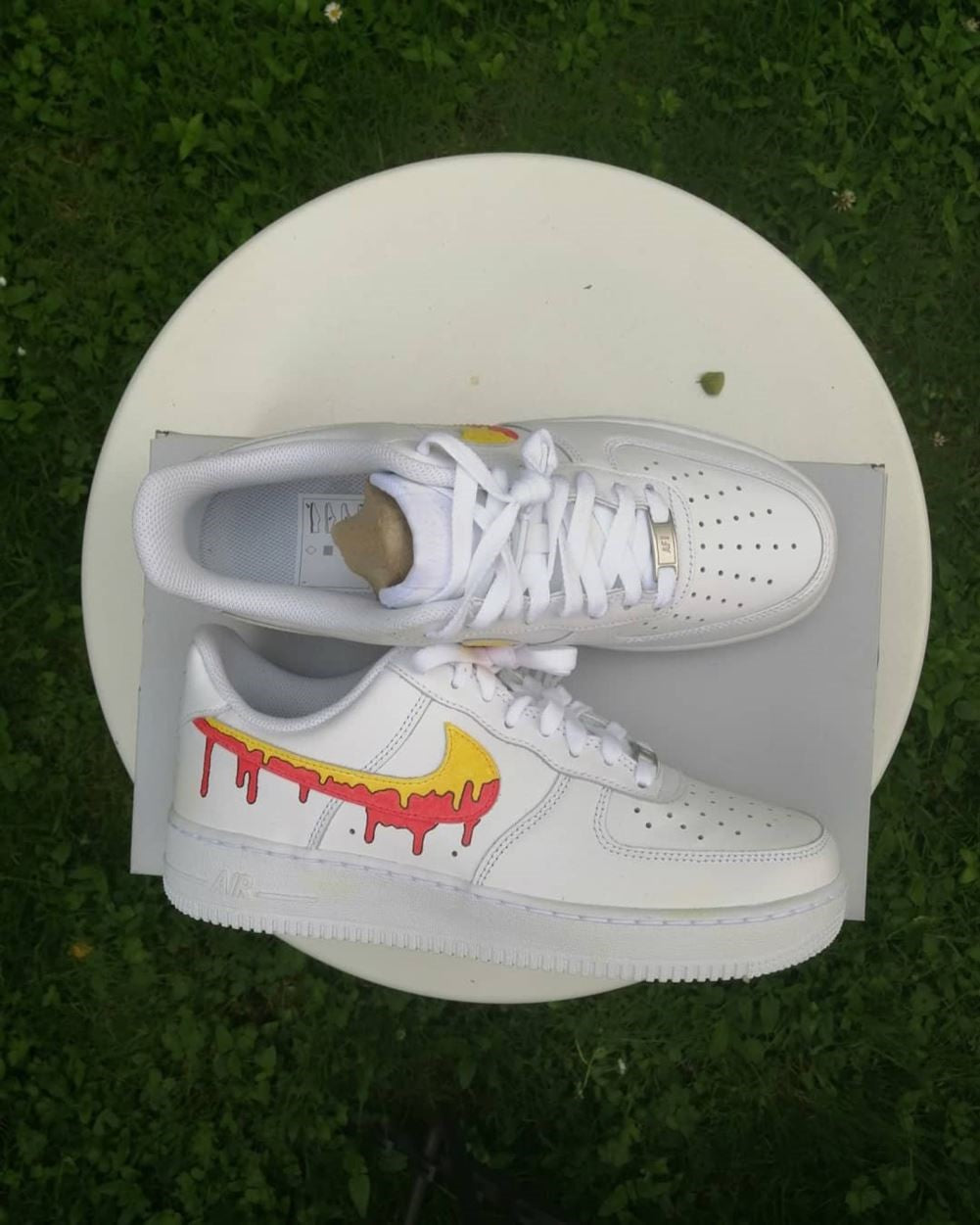 YELLOW PINK DRIP CUSTOM AIR FORCE 1 - Image 4