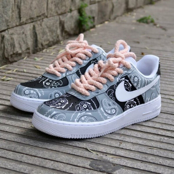 BLACK GRAY PAISLEY CUSTOM AIR FORCE 1 - Image 3