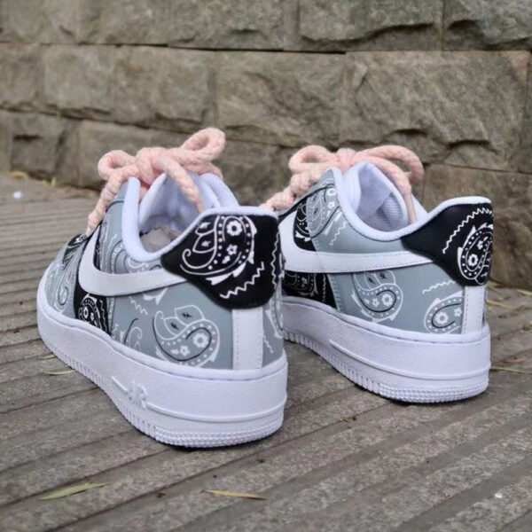 BLACK GRAY PAISLEY CUSTOM AIR FORCE 1 - Image 2