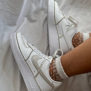GRAY WHITE DIAMOND CUSTOM AIR FORCE 1