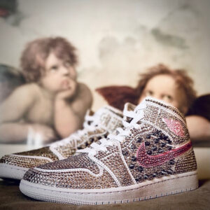 PINK WHITE DIAMOND CUSTOM AIR JORDAN 1