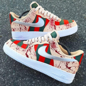 RED AND GREEN SPLASH INK CUSTOM AIR FORCE 1