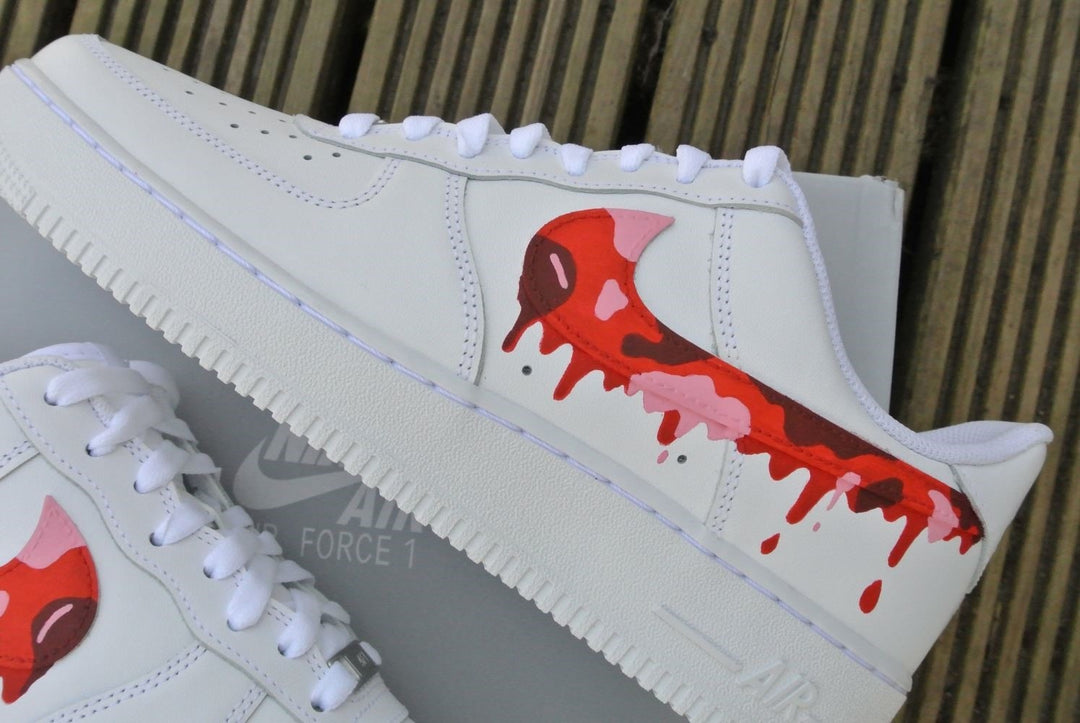 RED CAMOUFLAGE DRIP CUSTOM AIR FORCE 1 - Image 3