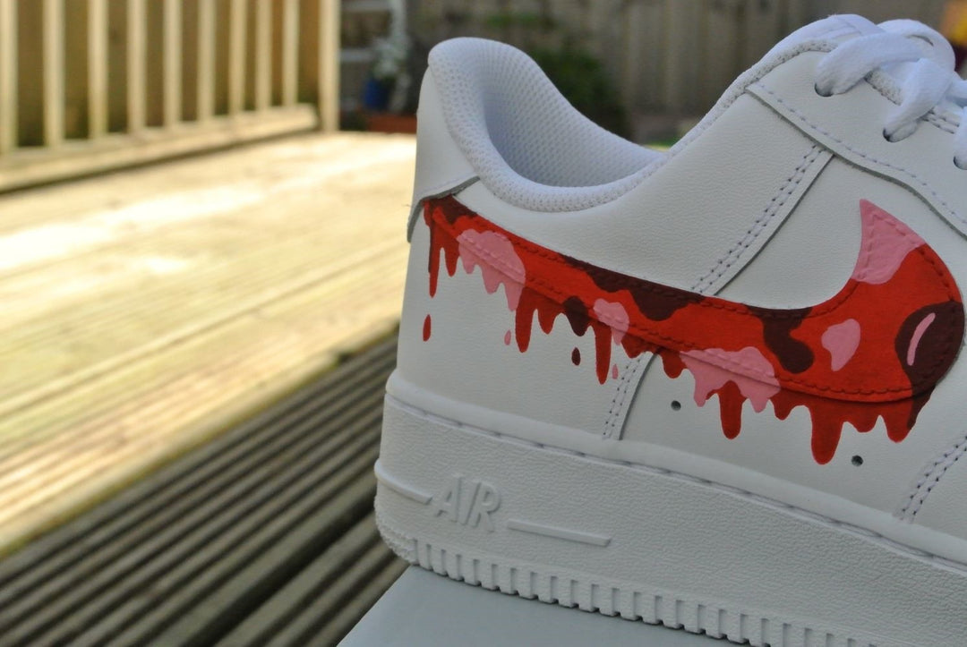 RED CAMOUFLAGE DRIP CUSTOM AIR FORCE 1 - Image 4