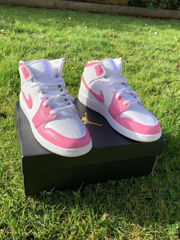 ROSE PINK WHITE CUSTOM AIR JORDAN 1 - Image 5