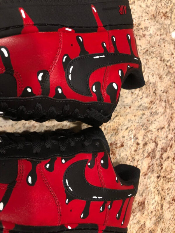 RED BLACK DRIP CUSTOM AIR FORCE 1 - Image 2