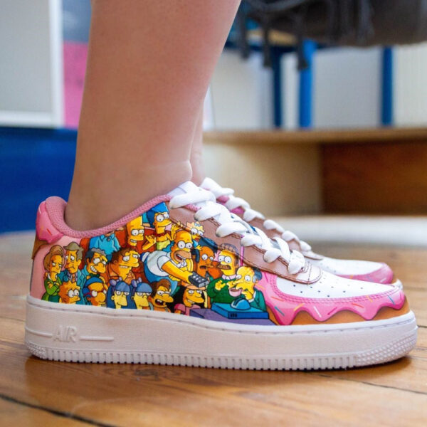 PINK SIMPSONS CUSTOM AIR FORCE 1 - Image 3