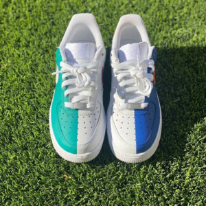 GREEN BLUE COUPLE SHOESCUSTOM AIR FORCE 1