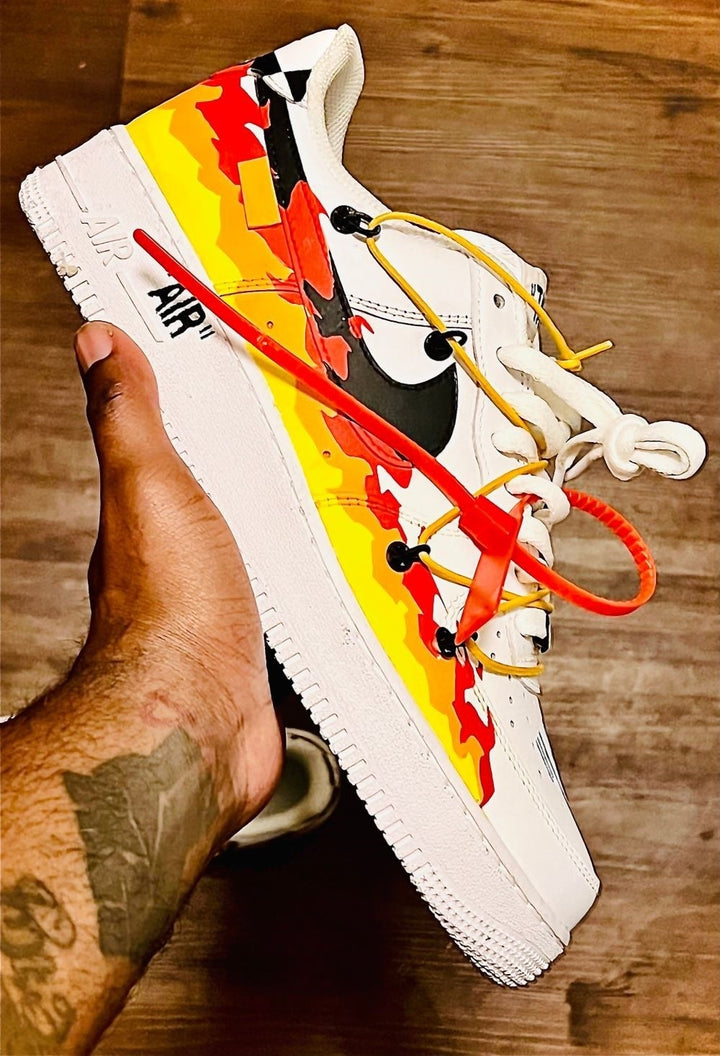FLAME SWOOSH DRIP CUSTOM AIR FORCE 1 - Image 5