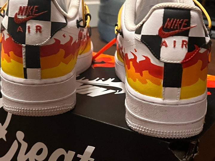 FLAME SWOOSH DRIP CUSTOM AIR FORCE 1 - Image 6
