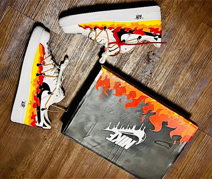 FLAME SWOOSH DRIP CUSTOM AIR FORCE 1 - Image 8