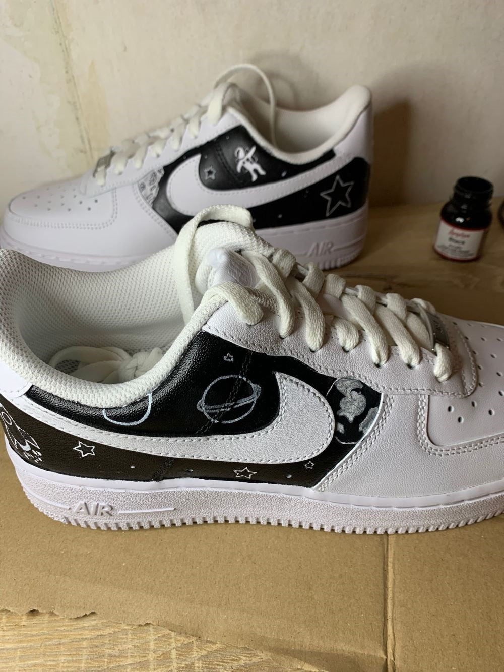 BLACK WHITE GRAY STAR CUSTOM AIR FORCE 1 - Image 3