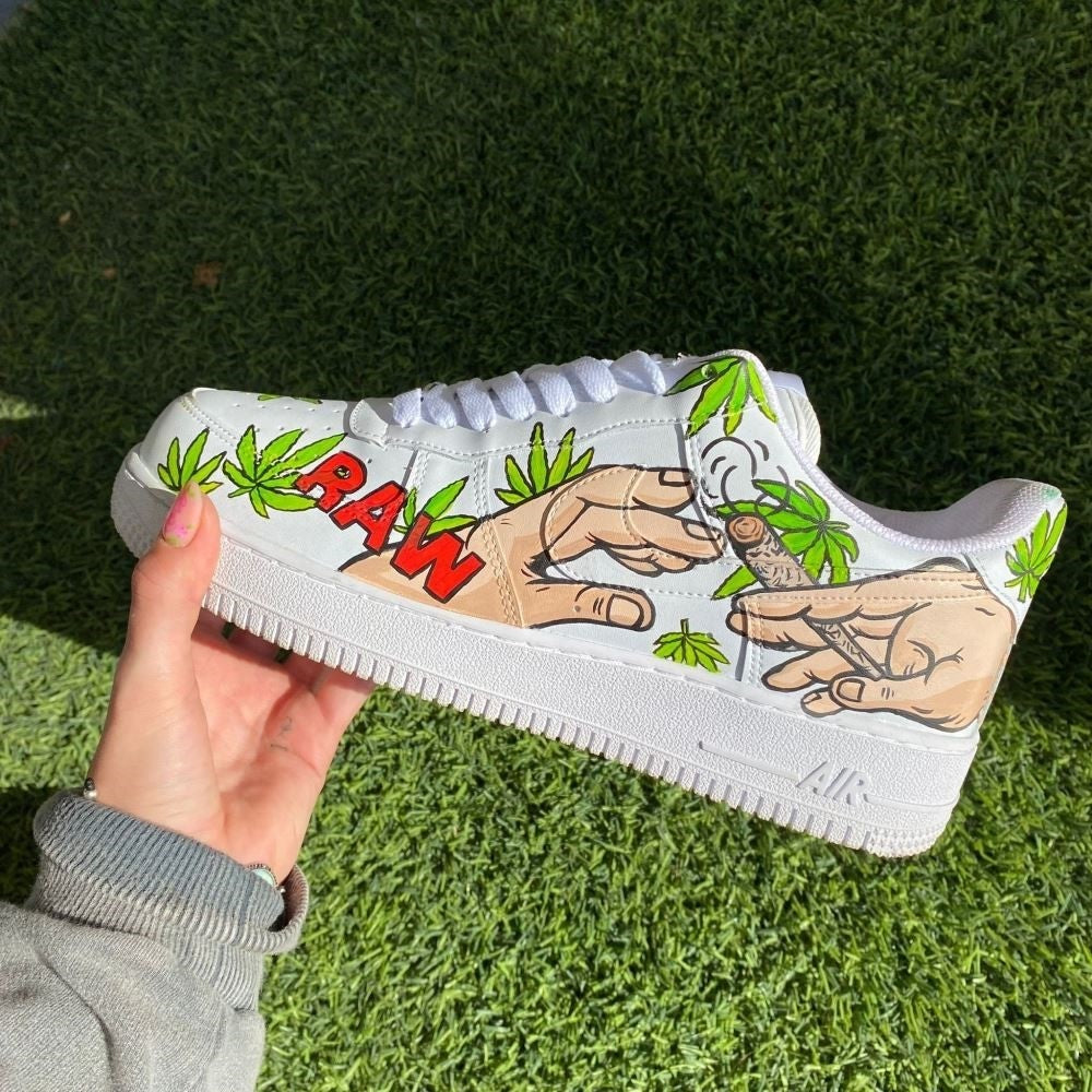 FUNNY GOD'S HAND SMOKING CUSTOM AIR FORCE 1 - Image 2