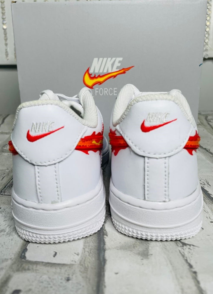 FLAME FIRE SWOOSH CUSTOM AIR FORCE 1 - Image 7