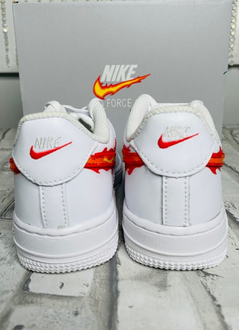FLAME FIRE SWOOSH CUSTOM AIR FORCE 1 - Image 3